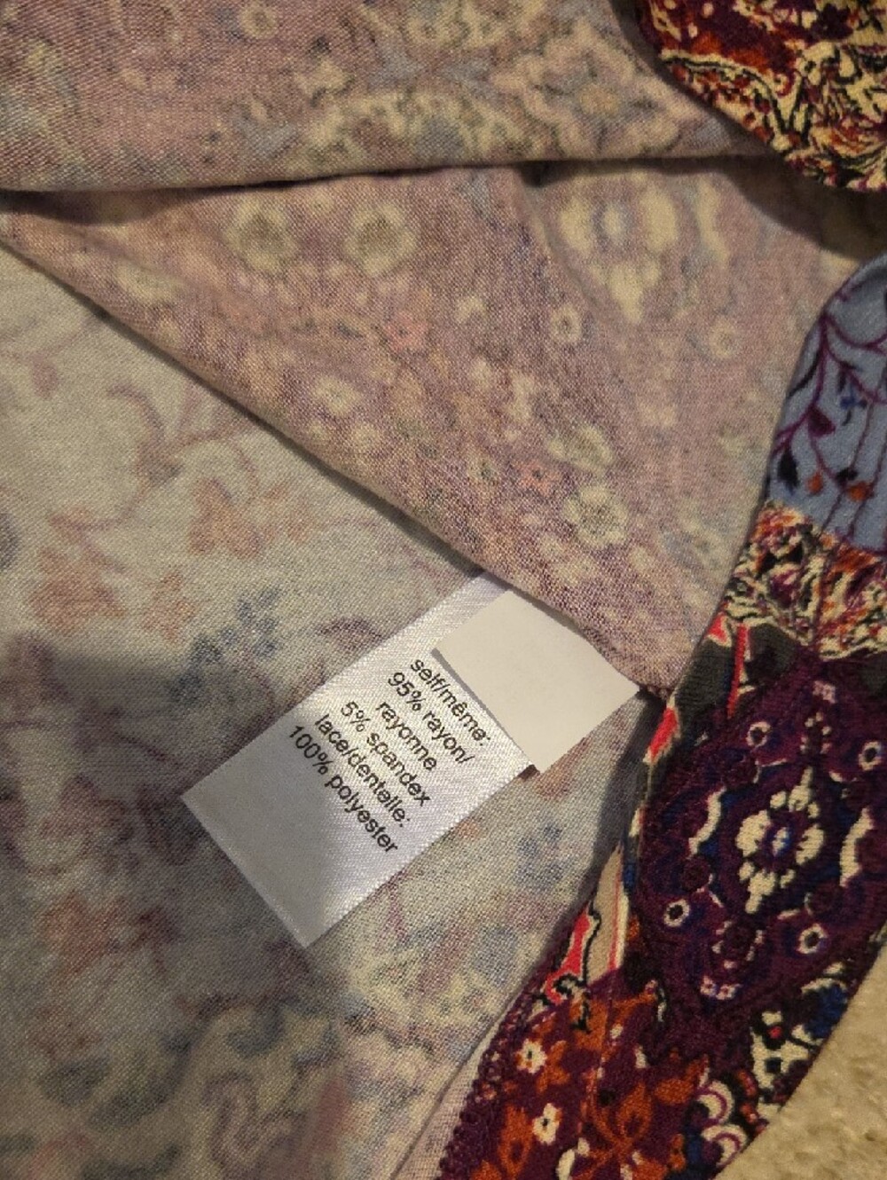 Maurices Navy and White Paisley Sleeveless Top And Maurices Patchwork Top - Picture 9 of 10
